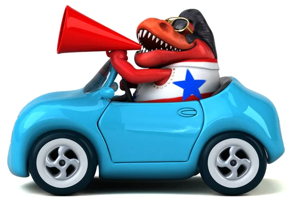 Забавная Иллюстрация Рокера Trex Автомобиле — стоковое фото