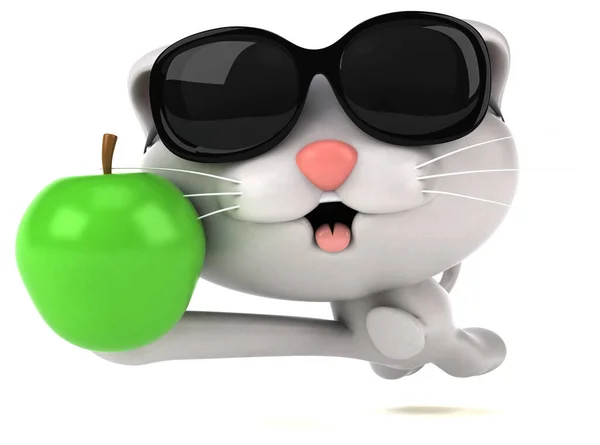 Γάτα Μήλο Εικονογράφηση — Φωτογραφία Αρχείου
