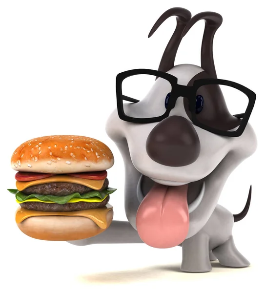 Весела Собака Бургер Ілюстрація — стокове фото