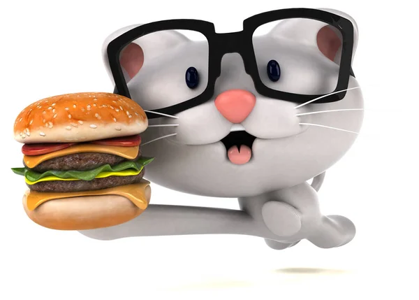 Fun Cat Burger Illustration — Stock Photo, Image