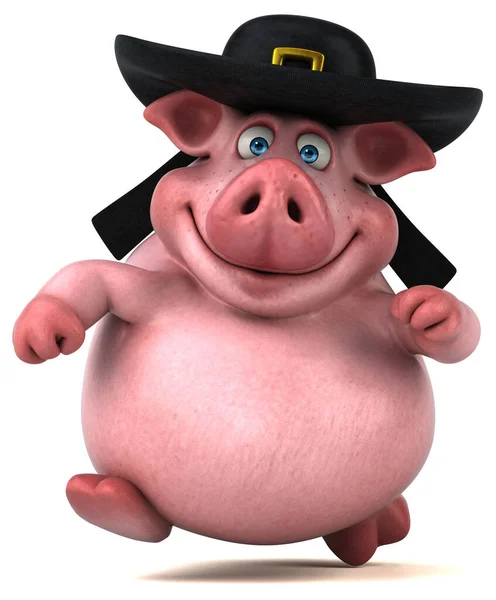 Fun Pig Character Illustration — Stock Photo, Image