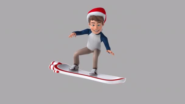 Fun Kid Santa Claus Анимация — стоковое видео