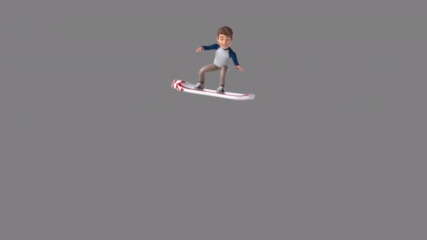 Zabawa Dla Dzieci Surfing Animacja — Wideo stockowe