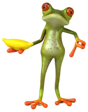 Muzlu eğlenceli kurbağa - 3D Görüntü