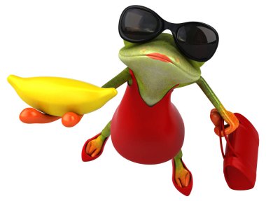 Muzlu eğlenceli kurbağa - 3D Görüntü