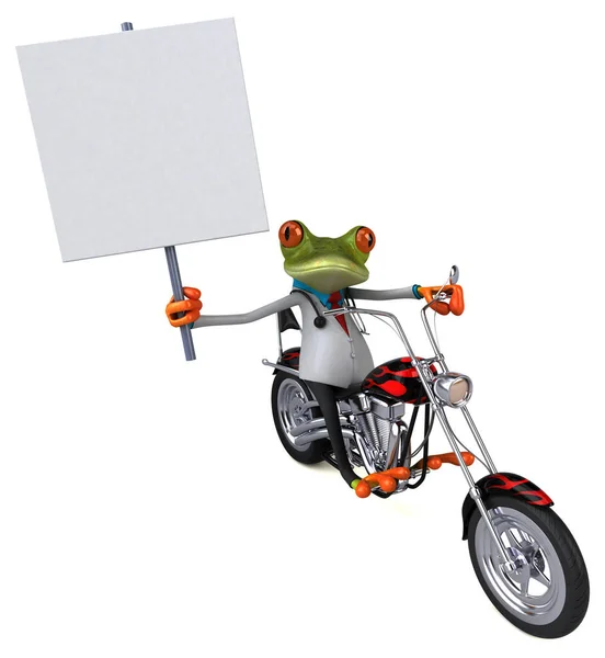 Веселая Лягушка Мотоцикле Иллюстрация — стоковое фото