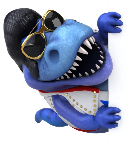 Fun Cartoon Illustration Trex Rocker Character — Stock Photo, Image