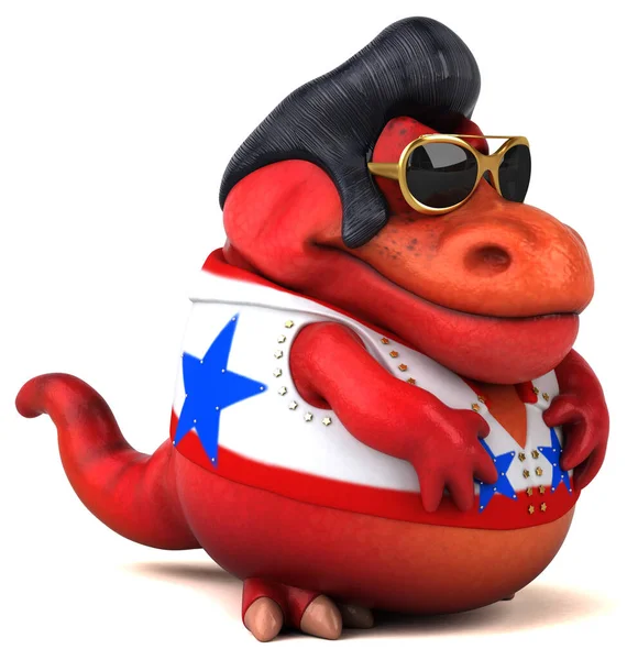 Fun Cartoon Illustration Trex Rocker Character — Stock Photo, Image