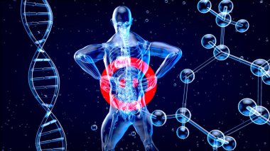 Sırt ağrısı ve böbreklerin soyut tasarımı