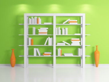 Modern kitaplık.