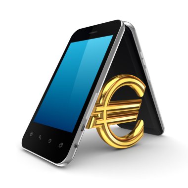 çatı altında Euro işareti simgesi.