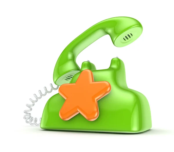 Vintage telephone with orange star. — Stock Photo, Image