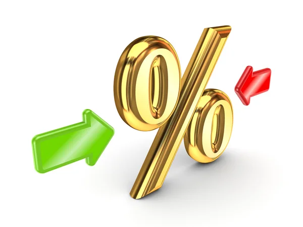 Golden percents symbol. — Stock Photo, Image