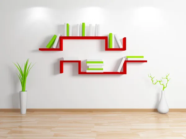 Modern bookshelf. — Stock Photo, Image