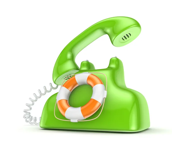 Vintage telephone with a lifebuoy. — Stock Photo, Image