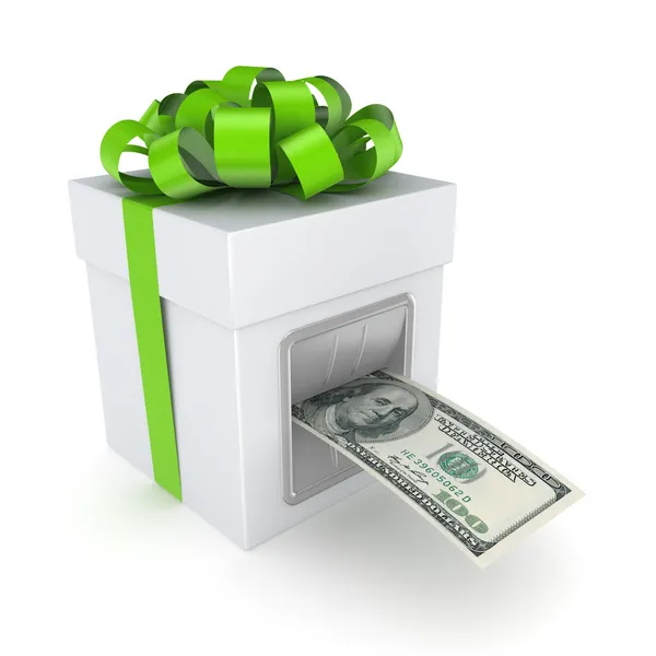Dollars from a gift box. — Stock Photo, Image