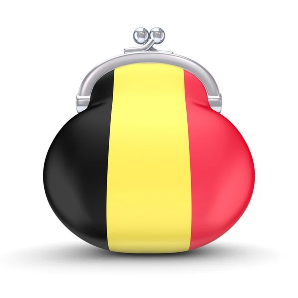Banderą belgijską na portfelu. — Zdjęcie stockowe