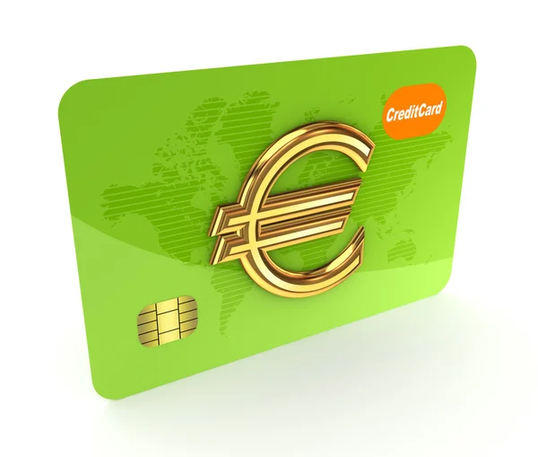Credit card and euro sign. — Stock Photo, Image