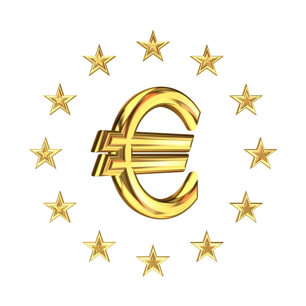 European Union symbol and euro sign. — Stock Photo, Image