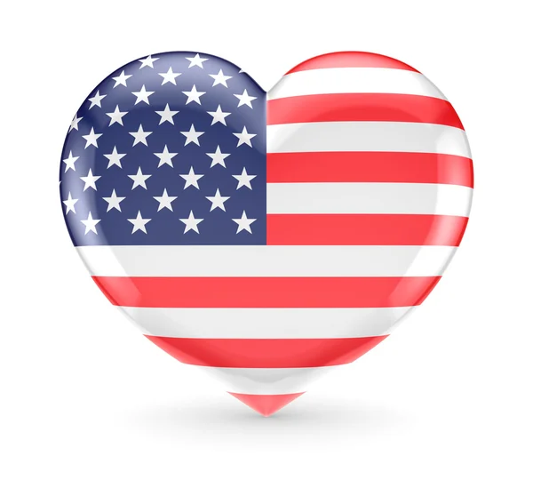 Símbolo del corazón con bandera americana . —  Fotos de Stock