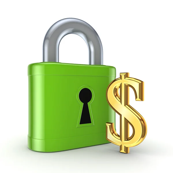 Vintage lock and dollar sign. — Stock Photo, Image