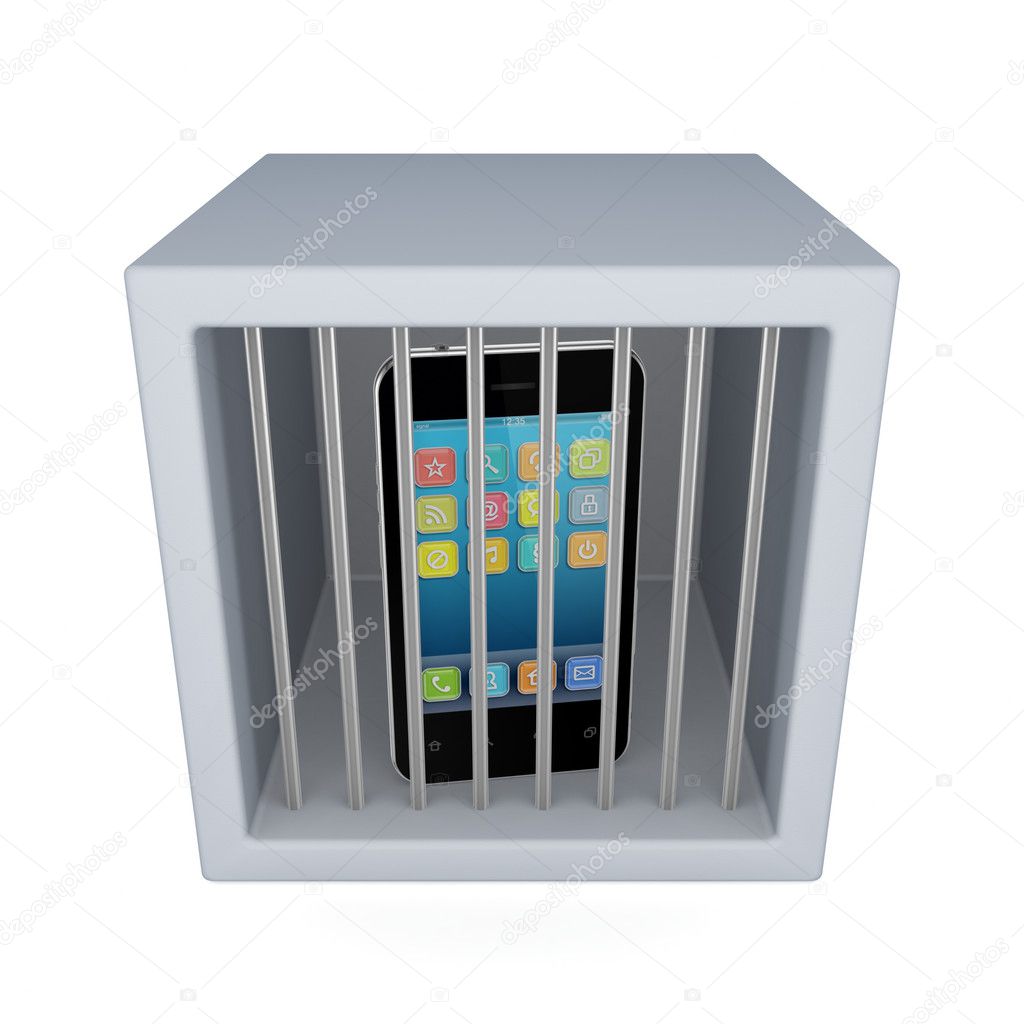 Mobile phone in a jail.