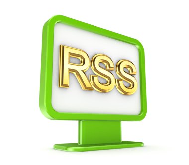 Yeşil lightbox altın kelime rss ile.