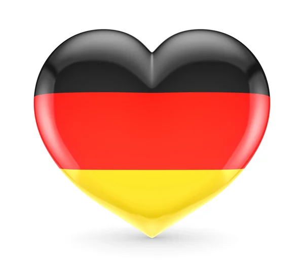 Kalp üzerinde Alman bayrağı. — Stok fotoğraf