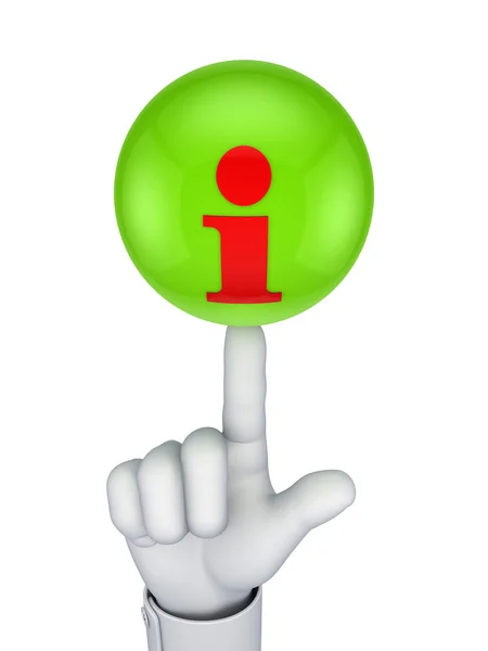 Info icon on a green sphere. — Stock Photo, Image
