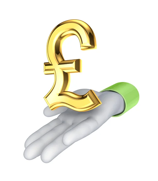 Stylized hand and pound sterling sign. — Stock Photo, Image