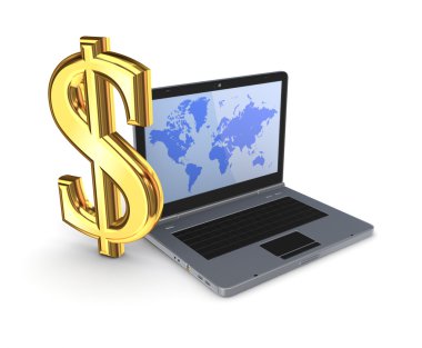 Modern defter ve dolar işareti.