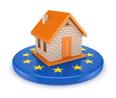 Avrupa Birliği'nin sembolü ve küçük ev.