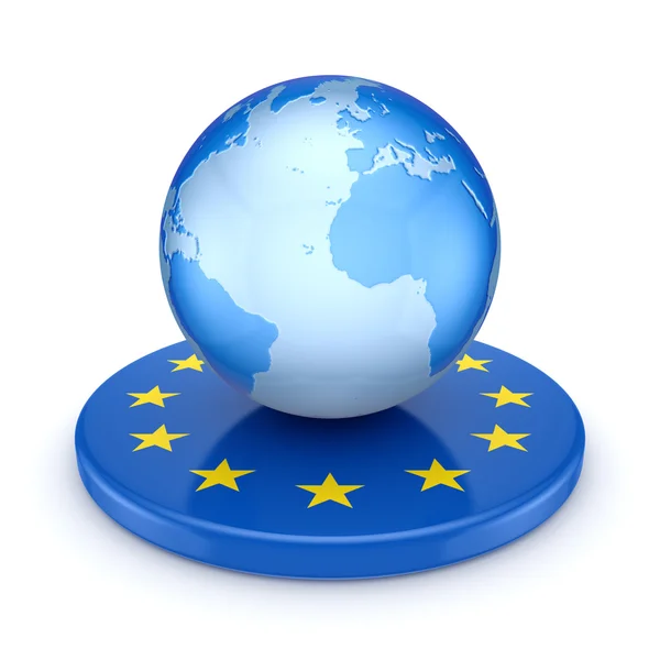 European Union symbol and Earth. — Stock Photo, Image