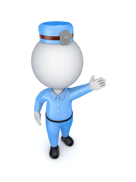 3d small person in a doctor's uniform. — Stock Photo, Image