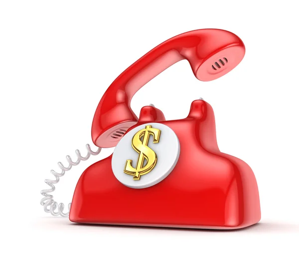 Telefon mit goldenem Dollarzeichen. — Stockfoto