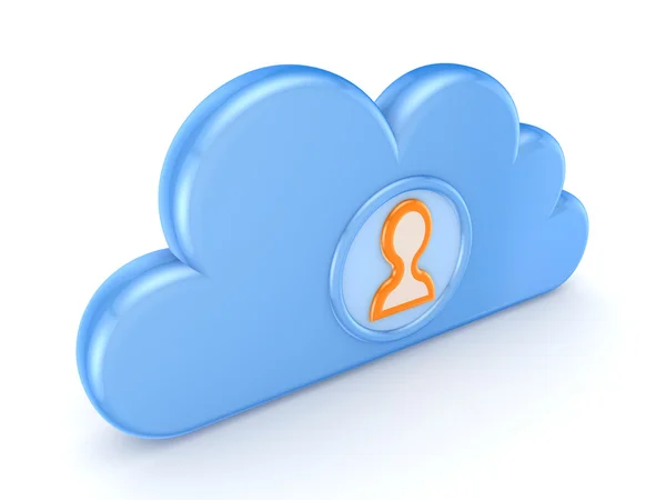 Cloud blu e icona dei contatti . — Foto Stock