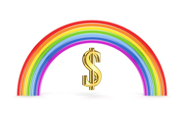 Arc-en-ciel et dollar signe . — Photo