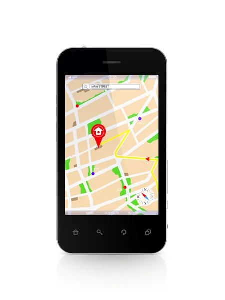 Modern hareket eden telefon ile gps navigator.