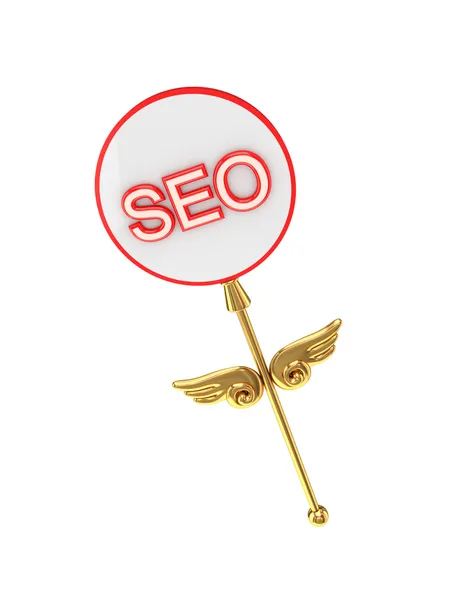 Magic wand with an inscription SEO. — Stock Photo, Image