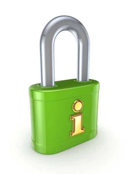 Grönt lock med gyllene information tecken. — Stockfoto