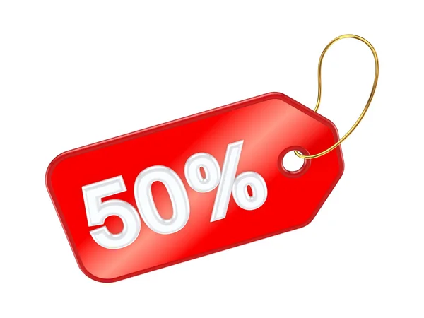 Red tag 50%. — Stockfoto