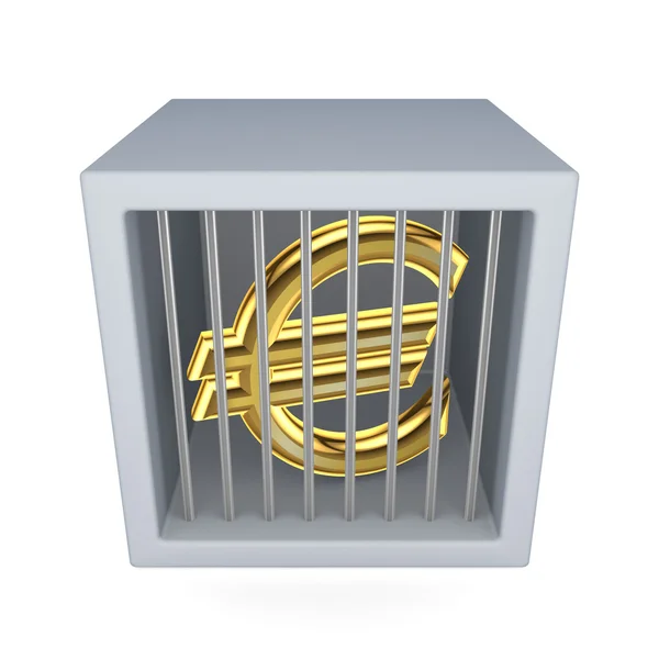 Eurotecknet i ett fängelse. — Stockfoto