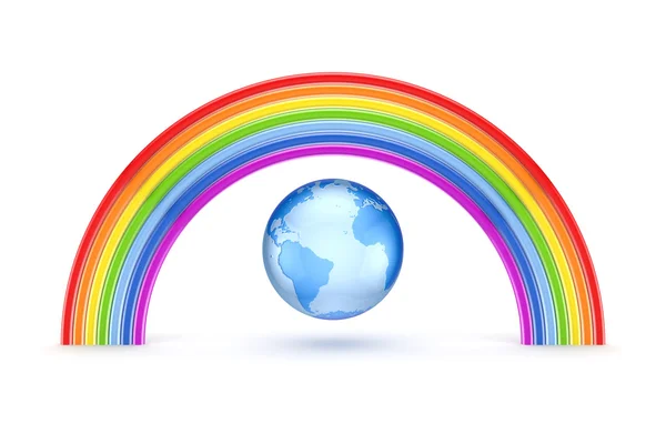 Rainbow and Earth. — Stock Photo, Image