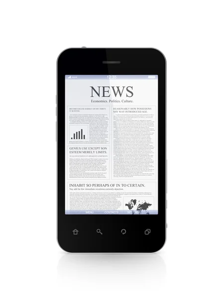 Modern mobile phone a news on a screen. — Stock Photo, Image