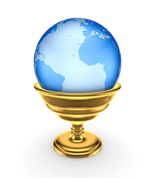 Earth in a golden cup. — Stock Photo, Image