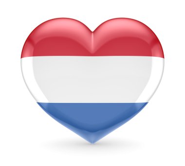 kalp simgesi üzerinde Hollanda bayrağı.