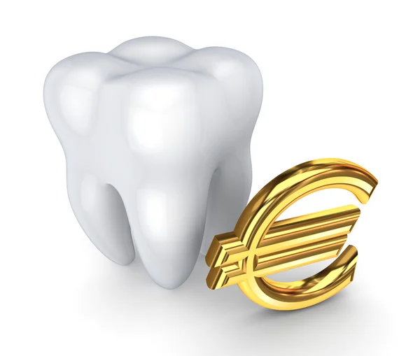 Tooth and symbol of Euro. — Stock Photo, Image