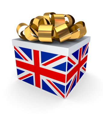 giftbox İngiliz bayraklı.