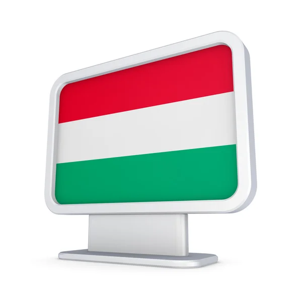 Hongaarse vlag in een lightbox. — Stockfoto