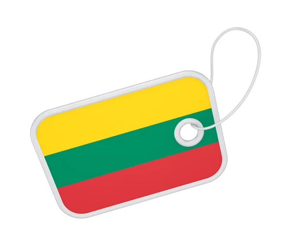 Label met een vlag van Litouwen. — Stockfoto